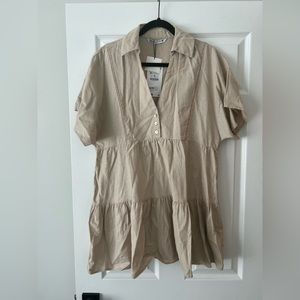 Beige collared dress